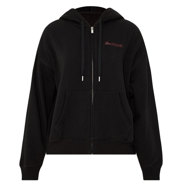 PINK Victoria's Secret Black Hoodie with Pink Graphic XXL NWT - Picture 2 of 6